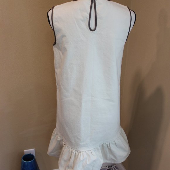 "KATE SPADE" LEATHER TRIM RUFFLE HEM DRESS SZ 6 - Picture 6 of 7